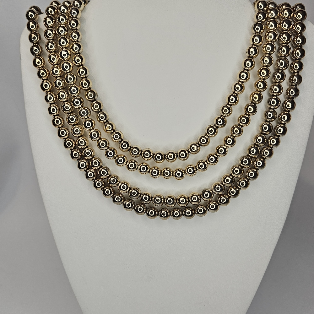 Elegant Gold Beaded Choker Necklace